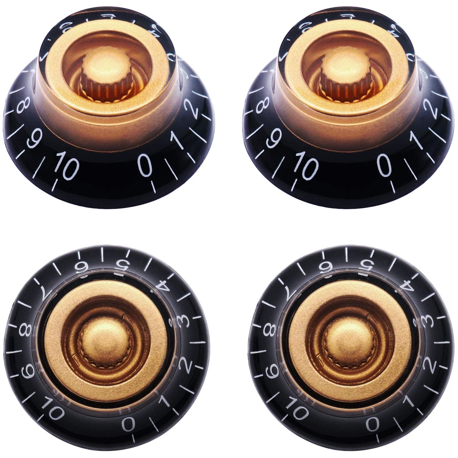 4Pcs Amber Top Hat Bell Style Knobs