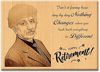 Incredible Gifts India Retirement Gift - Personalized Engraved Wood Photo Plaque (8x6 inches, Wood)