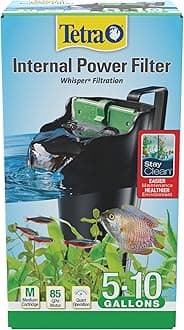 Tetra Whisper Internal Power Filter 5 To 10 Gallons, For aquariums, In-Tank Filtration, Black