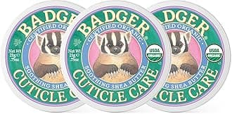 Badger - Cuticle Care, Soothing Shea Butter Cuticle Balm, Certified Organic, Nourish and Protect Cuticles and Nails, Fingernail Care, Protect Dry Splitting Cuticles, 0.75 oz (3 Pack)