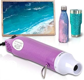 Bubble Removing Tool for Epoxy Resin and Acrylic Art, DIY Glitter Tumblers, Specially-Designed Heat Gun for Making Acrylic Resin Travel Mugs Tumblers to Remove Air Bubbles (Purple, 8.8x1.8")