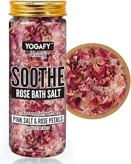 Soothe Rose Epsom Salt Crystals for Bath With Epsom Salt, Pink Salt and Rose Petals - Relaxtion and Aromatherapy | 250g