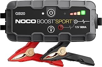 NOCO Boost GB20: 500A UltraSafe Jump Starter – 12V Lithium Battery Booster Pack, Portable Jump Box, Power Bank & Jumper Cables - for 4.0L Gas Engines