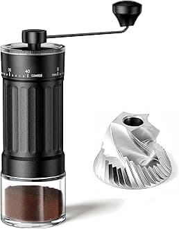 Portable Manual Coffee Grinder with CNC Stainless Steel Conical Burr - 40 Adjustable Settings, 30g Capacity for Espresso/Pour Over/French Press/Travel/Camping