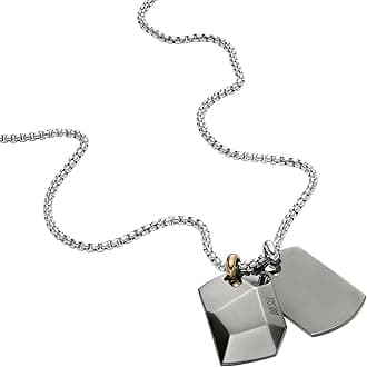 Diesel All-Gender Stainless Steel Dog Tag Pendant Necklace