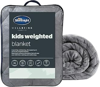 SilentnightKids Weighted Blanket - Anxiety Relief Therapy Blanket for Children - Kids Sensory Heavy Quilted Wellbeing Blankets, 3 kg (kids), Grey, 100 x 150 cm