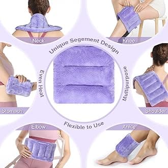 SuzziPad Microwave Heating Pad for Pain Relief, 8 x 17" Multipurpose Heating Pads for Cramps, Muscle Ache, Joints, Back Pain, Neck, Shoulder, Microwavable Heat Pack Moist Heat, Warm Compress, Purple