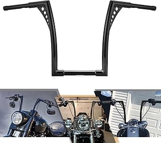 WeiSen 10" Ape Hanger Handlebar, 1 1/4" Handle Bar Compatible with Harley Sportster Softail Dyna Touring Road Glide King Models 1984-2024 Gloss Black