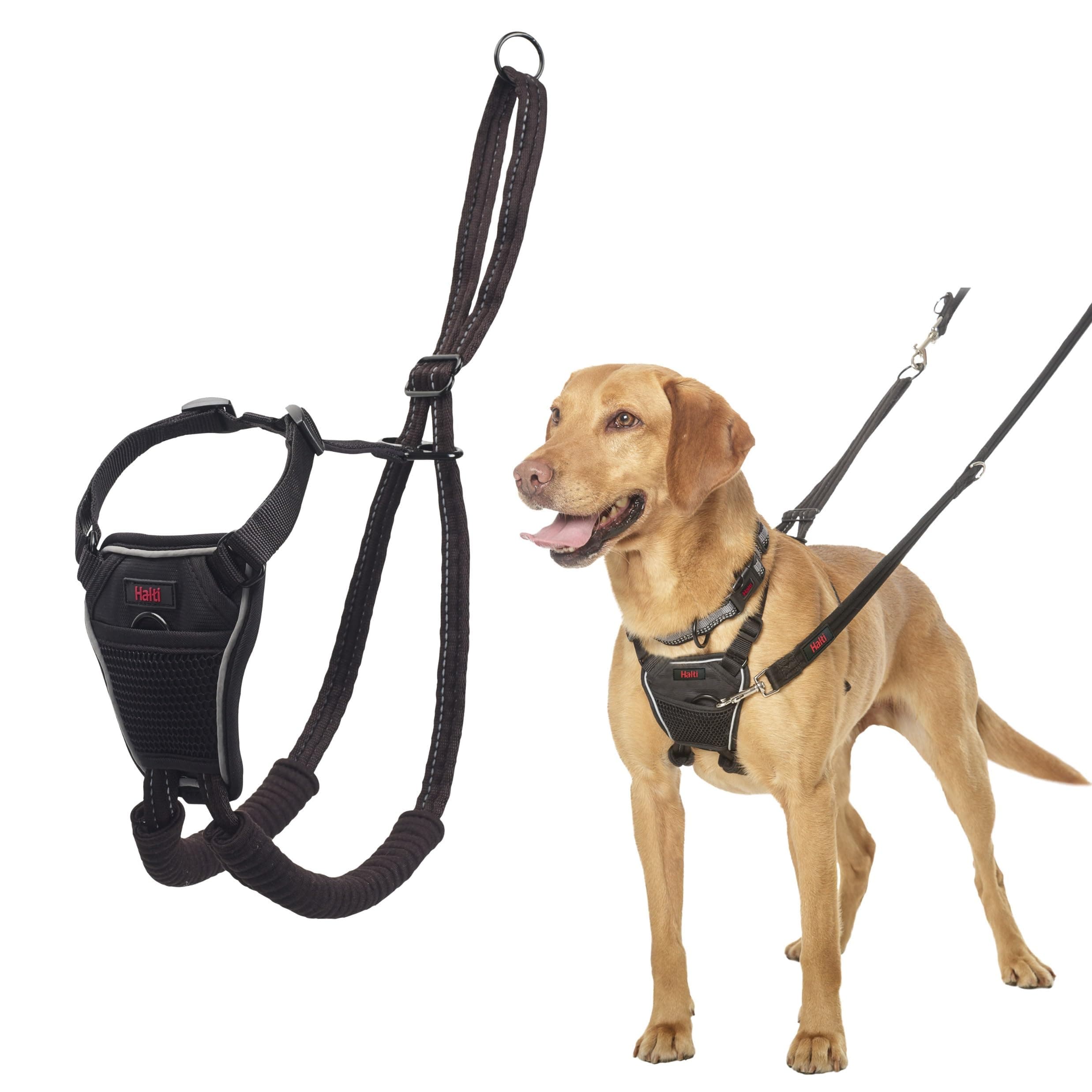 Halti No Pull Harness - Stop Your Dog Pulling on the Leash. Adjustable, Lightweight and Easy to Use. Reflective Dog Training Harness for Medium Dogs (Size M, Black)