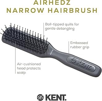 Kent AH11G Airhedz Pro Narrow Pin Hair Brush (Fine Pin, Grey)