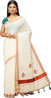 manvish drapesKasavu Saree Pure Cotton with Tassels – Handwoven South Indian Design,Soft Fabric, & Festive's Wear