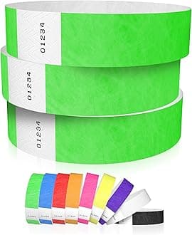 600 WristCo Neon Green Tyvek Wristbands for Events - Tamper-Proof Design & Fluorescent Color Prevent Reuse Premium-Grade Bracelets for Hospital & Medical ID, Party & VIP Identification