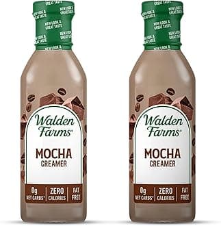 Walden Farms Mocha Coffee Creamer – Zero Calorie, Fat-Free, Sugar-Free, Low Carb, Keto-Friendly, Dairy-Free, Vegan – 2-Pack, 12 oz Bottles