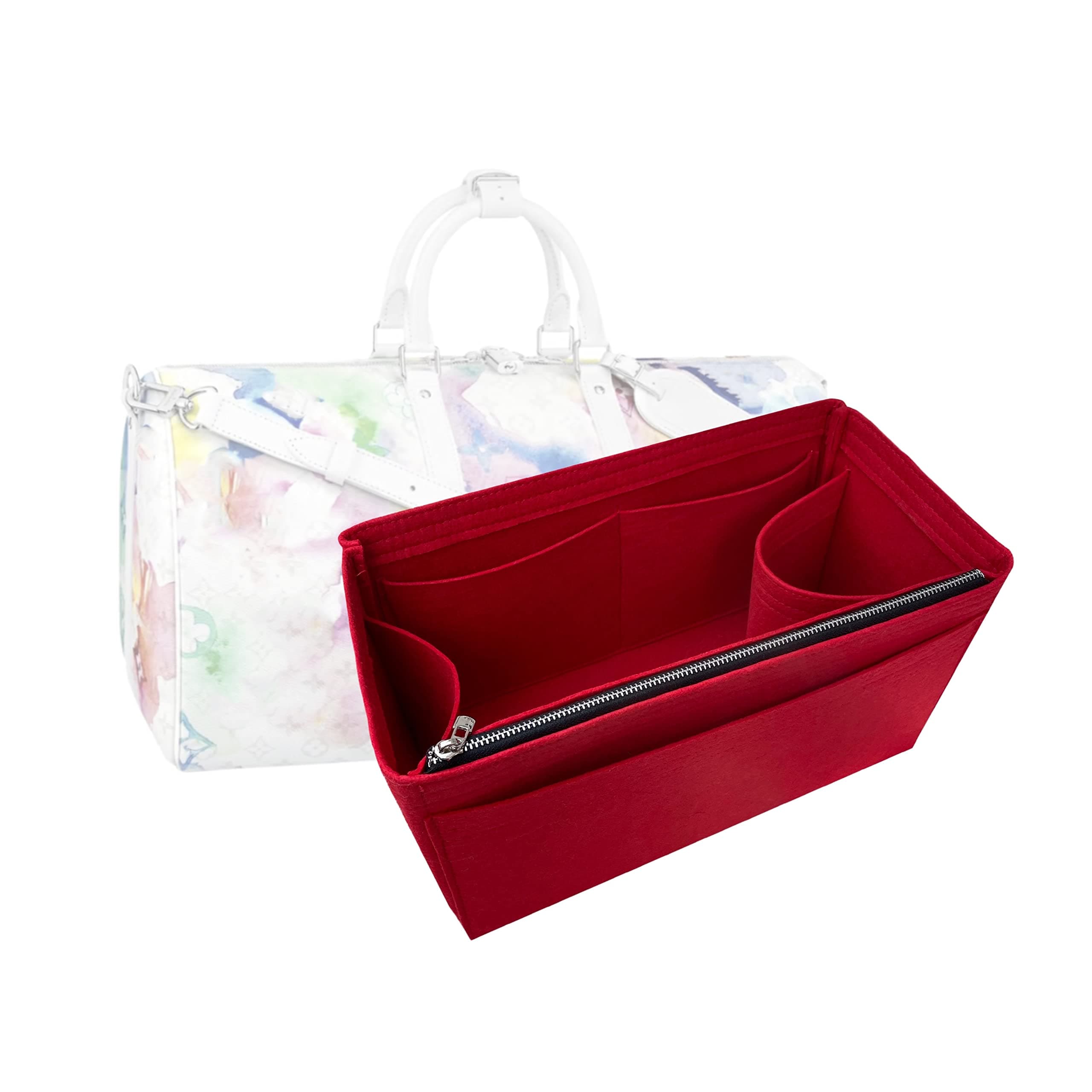 Keepall Bag Organizer for Lv Keepall 50 Insert Keepall 45 Organizer Base Shaper Handmade 3mm Premium Wool Felt Snug Sturdy (Keepall 55, Yellow)