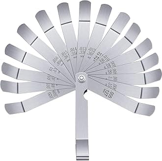 Hotop Stainless Steel Feeler Gauge Dual Marked Metric and Imperial Gap Measuring Tool 0.005/0.127-0.02/0.508 mm -Feeler-08