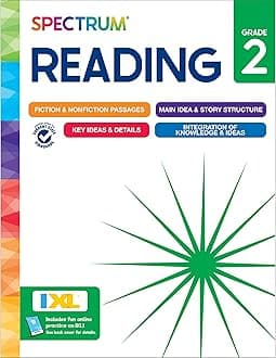 Spectrum Reading 2nd Grade Workbook, Activity Book Covering Nonfiction and Fiction Passages, Story Structure, Identifying Main and Key Ideas, and more, Classroom or Homeschool Curriculum