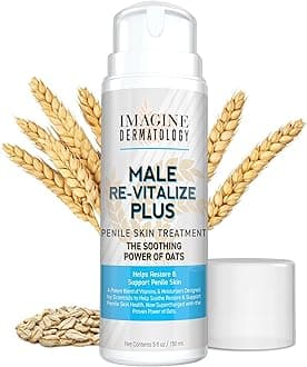 Male Re-Vitalize PLUS - Oats Penile Health Cream for Men - Relieve, Restore and Support Skin - Moisturizer Penile Lotion - Large Value Size (5fl oz/150ml)