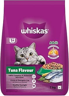 Whiskas Adult (1+ Years) Dry Cat Food, Tuna Flavour, 7 kg, Contains 41 Essential Nutrients, Complete & Balanced Nutrition for Adult Cats