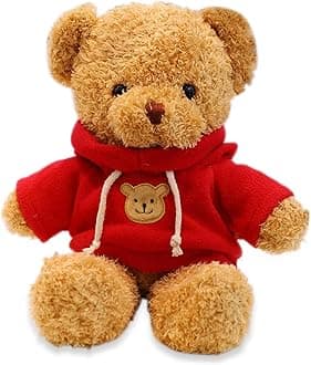 Teddy Bear Stuffed Animal, Soft Cuddly Teddy Bear Plush Toy, Birthday Christmas Valentine’s Day Gift for Kids Girlfriend (Red-B,11.8inch)
