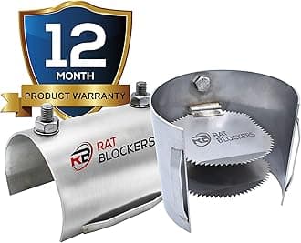 Rat Blockers for 6 Inch Drains (145/150mm) – Stainless Steel Double Non-Return Valve – Anti Rat Drain Guard for Clay & Plastic Pipes – Twin Flap Sewer Rodent Stopper (Pack of 1)