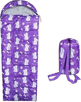 Kids Sleeping Bags - Camping Sleeping Bags with Carry Bag - Compact Sleeping Bag for Hiking, Backpacking 3 Season Warm & Cool Weather, Lightweight Waterproof Outdoor Travel for Boys Girls