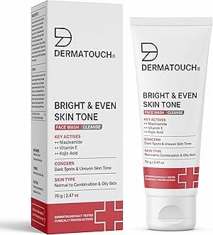 Bright & Even Tone Face Wash with Niacinamide, Vitamin E and Kojic Acid | Daily Gentle Face Wash For Tan, Pigmentation, Uneven Tone | 70g