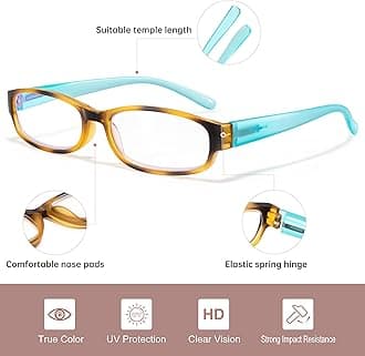 EYEGUARD 4 Pack Blue Light Reading Glasses for Women Computer Readers Fashion Spring Hinge Eyeglasses 1.50