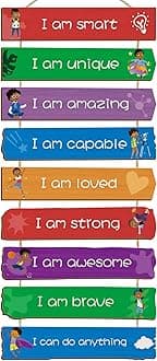 Chunful Set of 9 Boys Room Bedroom Decor Boys Inspirational Wall Decor Wood Hanging Plaque Motivational Kids Bedroom Wall Sign for Kids Teenage Toddler(Black Boy)