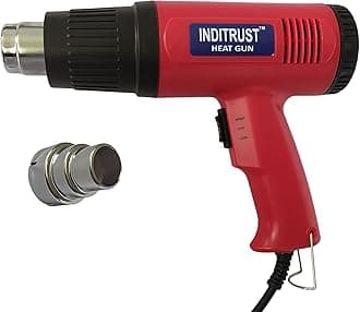 Inditrust2000 Watt professional heat gun hot air gun with dual temperature setting for Shrink Wrapping, Packing, Paint removal heat gun designed for industrial use (Bright Red)