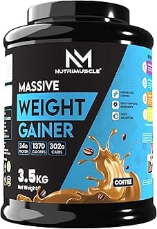 Nutrimuscle Massive Weight Gainer - 3.5 Kgs - Coffee Flavour For Weight & Mass Gain - Contains Complex Carbohydrates