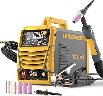200A TIG Welder with Pulse, 4 in 1 Multifunctional TIG Welding Machine DC TIG/Spot TIG/Pulse TIG/Stick 110&220V Dual Voltage with Large Digital Display