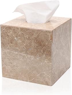 Beige Natural Marble Tissue Box Cover