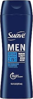 Suave Men 2 in 1 Shampoo and Conditioner Ocean Charge 12.6 oz, Pack of 6