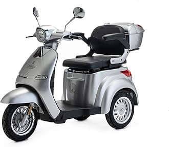 VELECO Cristal - 3 Wheeled Mobility Vehicle - Fully Assembled and Ready to use - Beautiful, Eye-catching Design - Advanced Suspension System - Big Wheels(Silver)