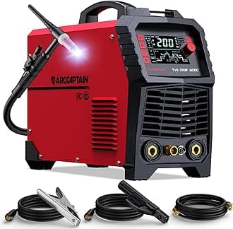 TIG Welder AC/DC 200Amp with Pulse, Aluminum TIG Welder 110V/220V TIG Welder with Square/Triangular Wave/Stick/MMA/Spot 7 in 1 MultiProcess Welding Machine