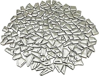 200g Ceramic Mosaic Tiles for Crafts,Irregular Stained Ceramic 0.2"x0.8" Porcelain Mosaic Tiles for Home Decoration (Silver)