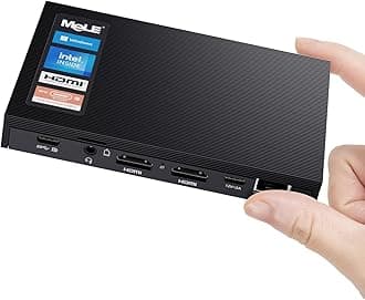 MeLE Quieter3C Fanless Mini PC Windows 11 Pro 8GB DDR4 128GB ROM Slim Desktop PC Celeron N5105(up to 2.9GHz) Micro Computer USB-C Dual HDMI 4K, VESA Mount, WiFi 6, BT5.2 Office PC