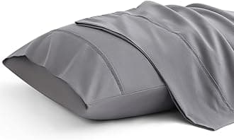 Bedsure Pillow Cases Standard Size Set of 2 - Dark Grey Brushed Microfiber Pillowcases, Super Soft and Cozy Pillow Case Covers with Envelope Closure for Kids, Wrinkle, Fade Resistant, 20x26 Inches