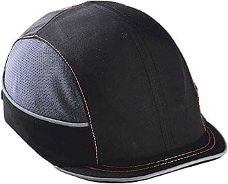 Ergodyne Safety Bump Cap, Baseball Hat Style, Comfortable Head Protection, Micro Brim, Skullerz 8950,Black, Factory