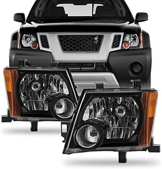 AKKON - Fit 2005-2015 Nissan Xterra 05-15 OE Style Halogen Type Headlight Headlamp Assembly Black Housing Driver - Passnger Side Direct Replacement