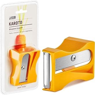 Monkey Business Karoto Carrot Sharpener & Vegetable Peeler – Fun and Unique Kitchen Gadget for Carrots, Cucumbers, and More (Yellow)