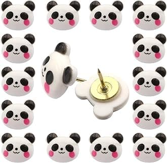 Creative Cute Panda Shaped Decorative Drawing Pins Pushpins Thumbtacks 20PCS