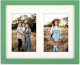 AVEAX 8x10 (20x25 cm) Photo Frame Display Double 4x6 Frames Multiple Photos, Green