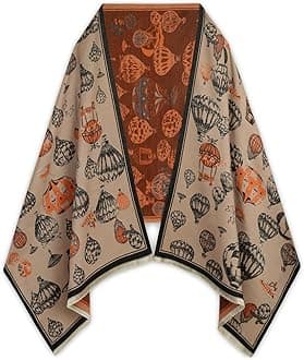 EXTREE Scarfs for Women Pashmina Silky Shawl Wrap for Evening Dressing Blanket Open Front Poncho Cape