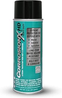 CorrosionX Heavy Duty Anti Rust Spray, Dripless Self-Healing Corrosion Inhibitor with Waterproof Barrier for Marine, Agricultural & Industrial Equipment in Harsh, Saltwater Environments, 12oz Aerosol