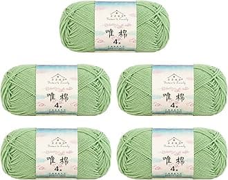Susan's Family 4 ply 60% Cotton 40% Acrylic Yarn - Soft & Durable - 5 x 50g (1.76oz) - 655 Yards for Knitting & Crocheting - Baby Blankets, Amigurumi, Sweaters & More