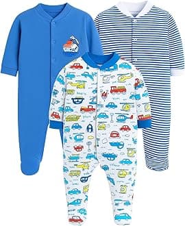 EIO® 100% Cotton Rompers Sleepsuits Jumpsuit Night Suits for Infants Newborn Baby Boys & Girls