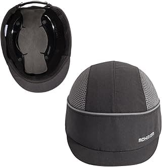 Safety Bump Cap with With Reflective Stripes, Lightweight and Breathable Hard Hat Head Protection Cap(Micro,Black)