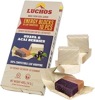 LUCHOS Energy Blocks - Guava & Acai Berry, 400 g | Colombian On-the-Go Sports Nutrition for Running, Cycling & Hiking | A Natural Alternative to Bars & Gels | Vegan, Gluten Free & Easy to Digest