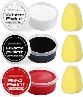 BOBISUKA White Black Red Face Body Paint with 3PCS Sponges Face Painting Kit for Adult Large Capacity Oil Based Paints Palette For Halloween Makeup Clown Joker Devil Cosplay SFX Costume Party